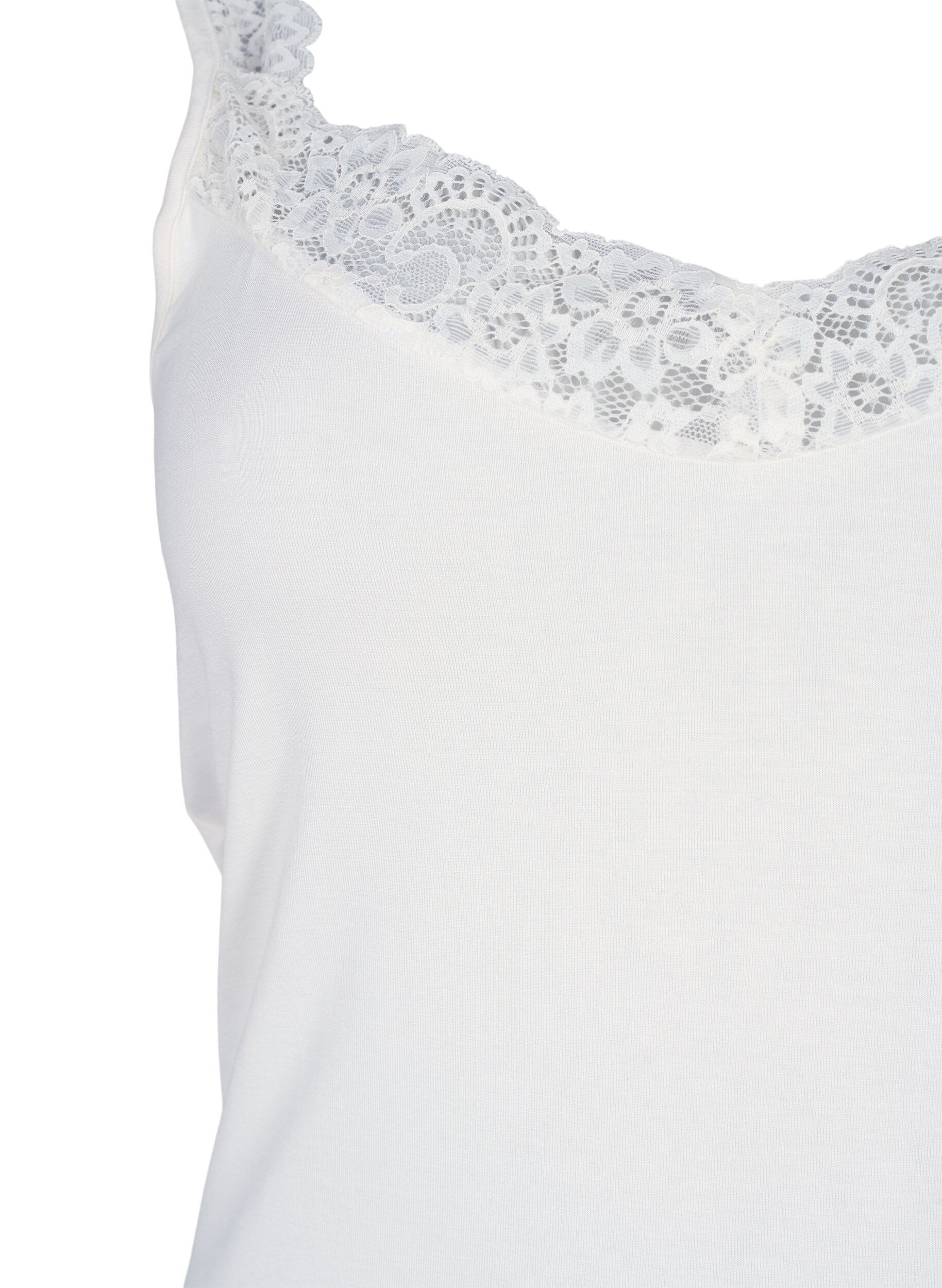 ZizzifashionViscose top with lace edge, Vanilla, Packshot image number 2