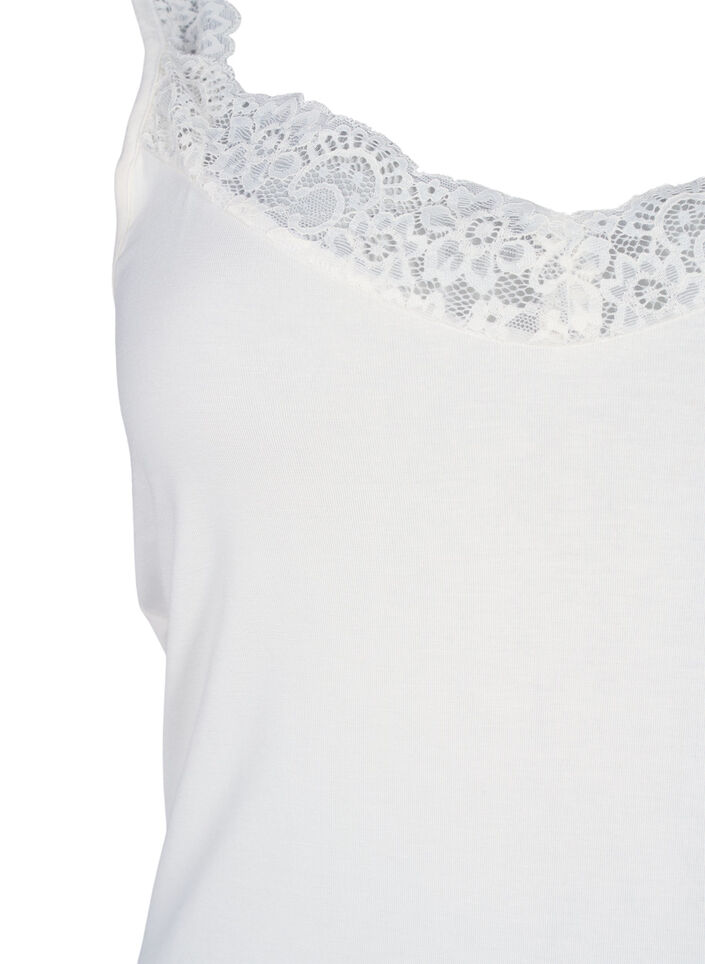 Viscose top with lace edge, Vanilla, Packshot image number 2