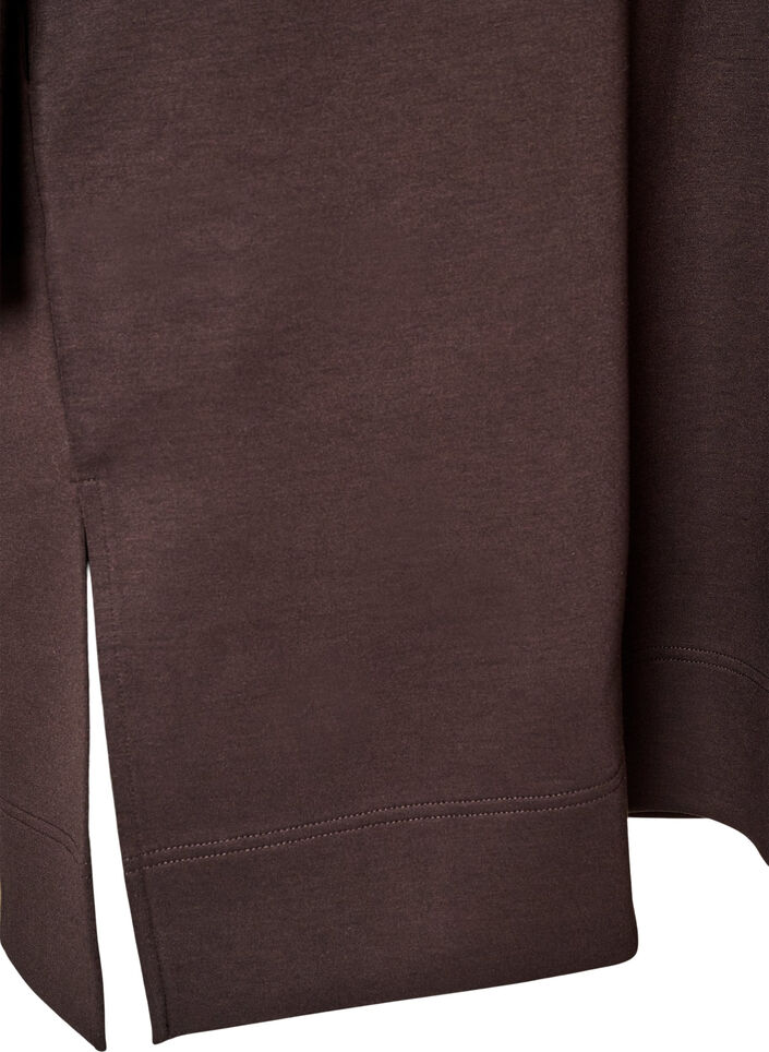 Sporty sweatshirt dress with a high collar and zip, Brown, Packshot image number 3