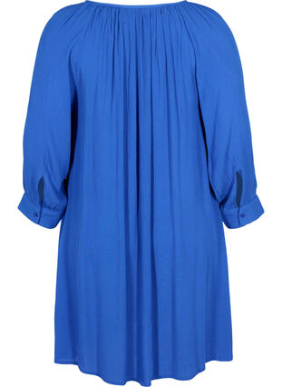 Viscose tunic with 3/4 sleeves, Dazzling Blue, Packshot image number 1