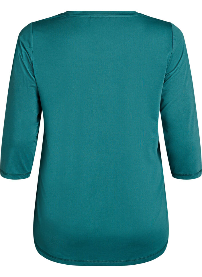 Sports top with 3/4 sleeves, Green, Packshot image number 1