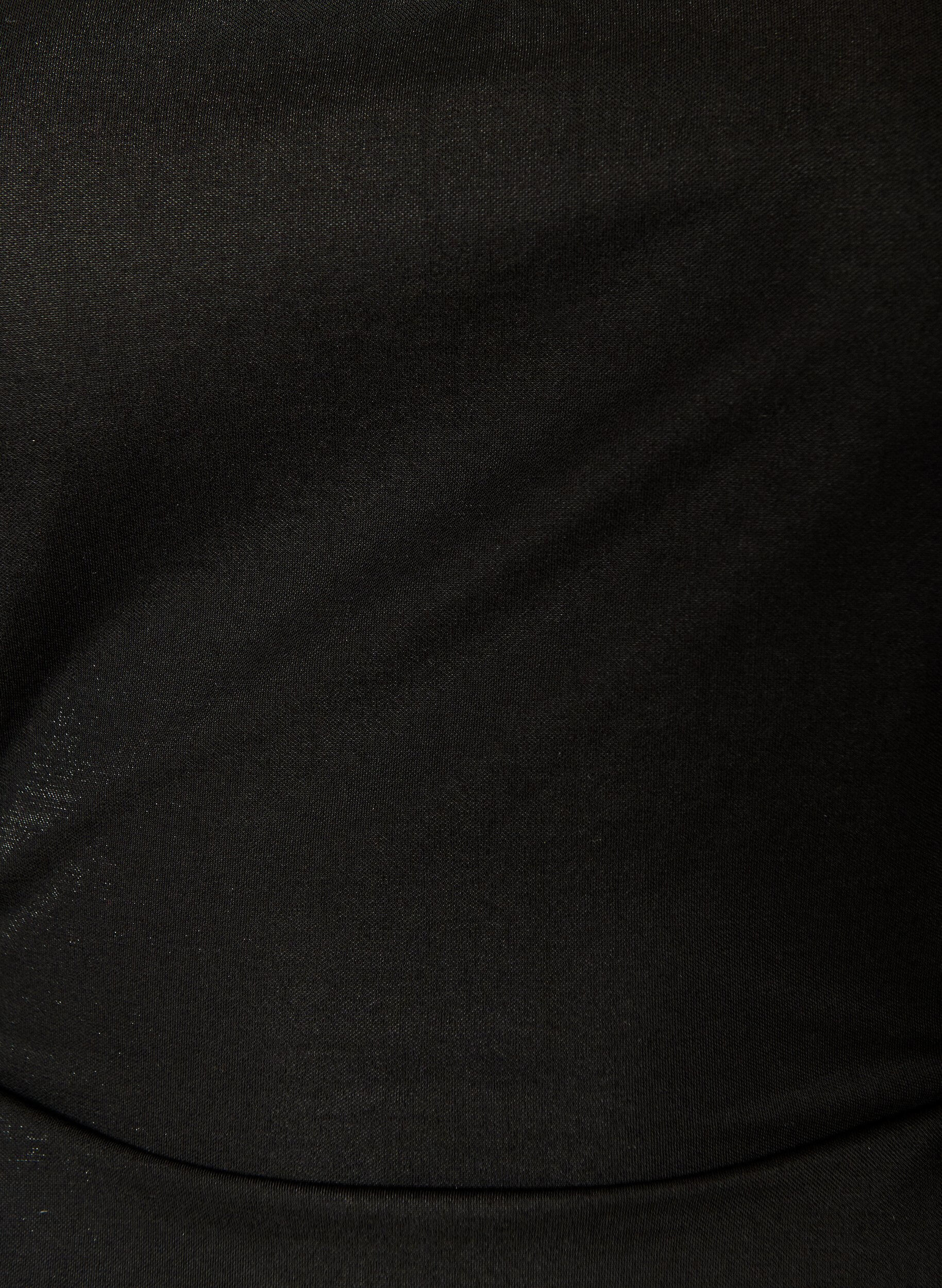 ZizzifashionBlouse in a cotton blend with a V-neck and tie-string, Black, Packshot image number 2