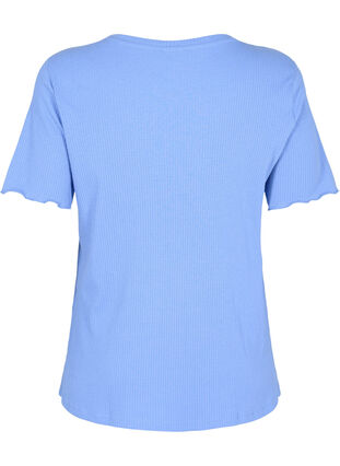 Short-sleeved t-shirt in ribbed fabric, Wedgewood, Packshot image number 1