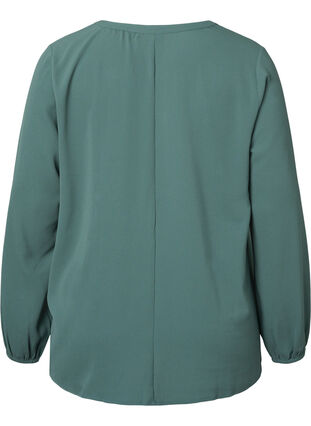 Plain colour top with v-neck, Mallard Green, Packshot image number 1