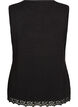 Knitted vest with lace trim, Black, Packshot image number 1