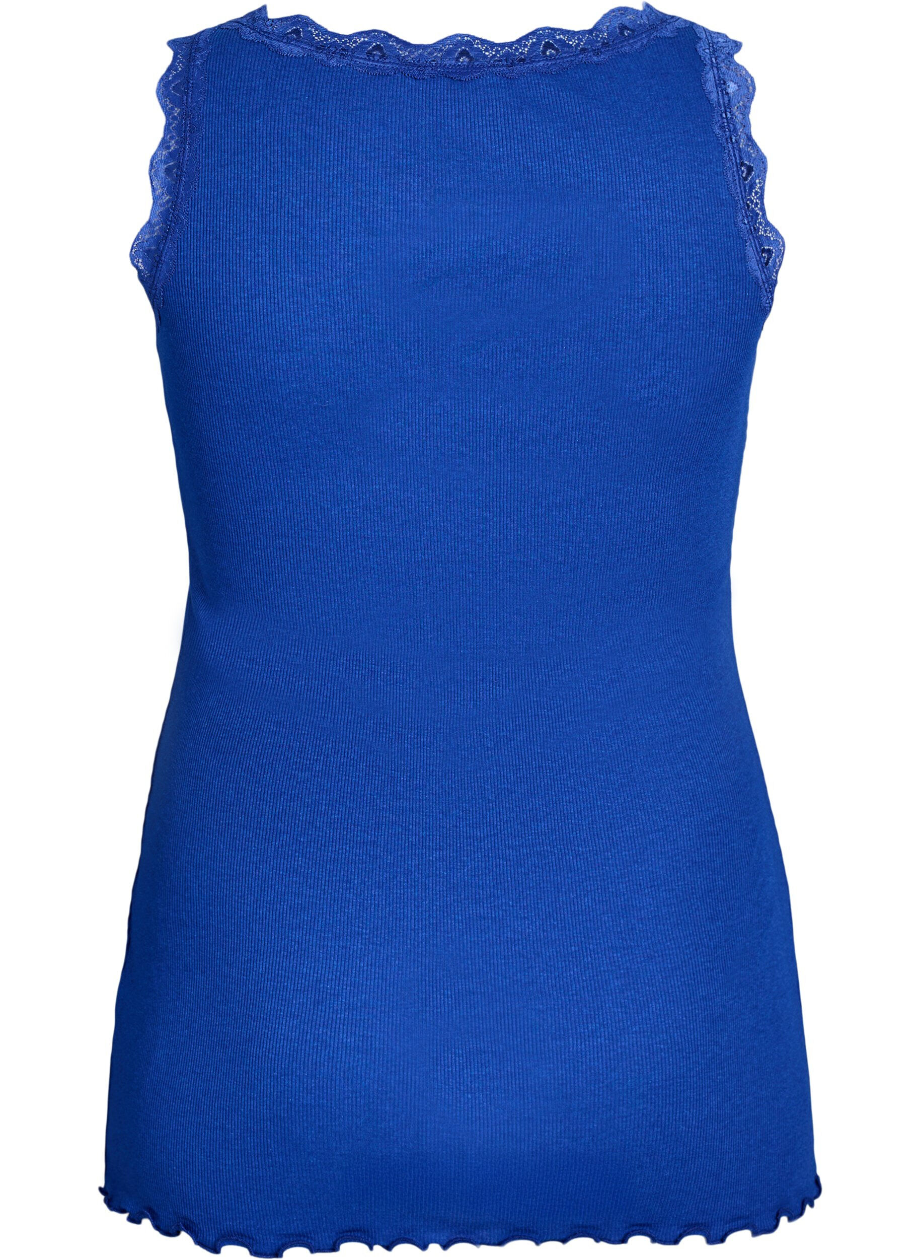 Zizzifashion Top with lace trim, Blue, Packshot image number 1