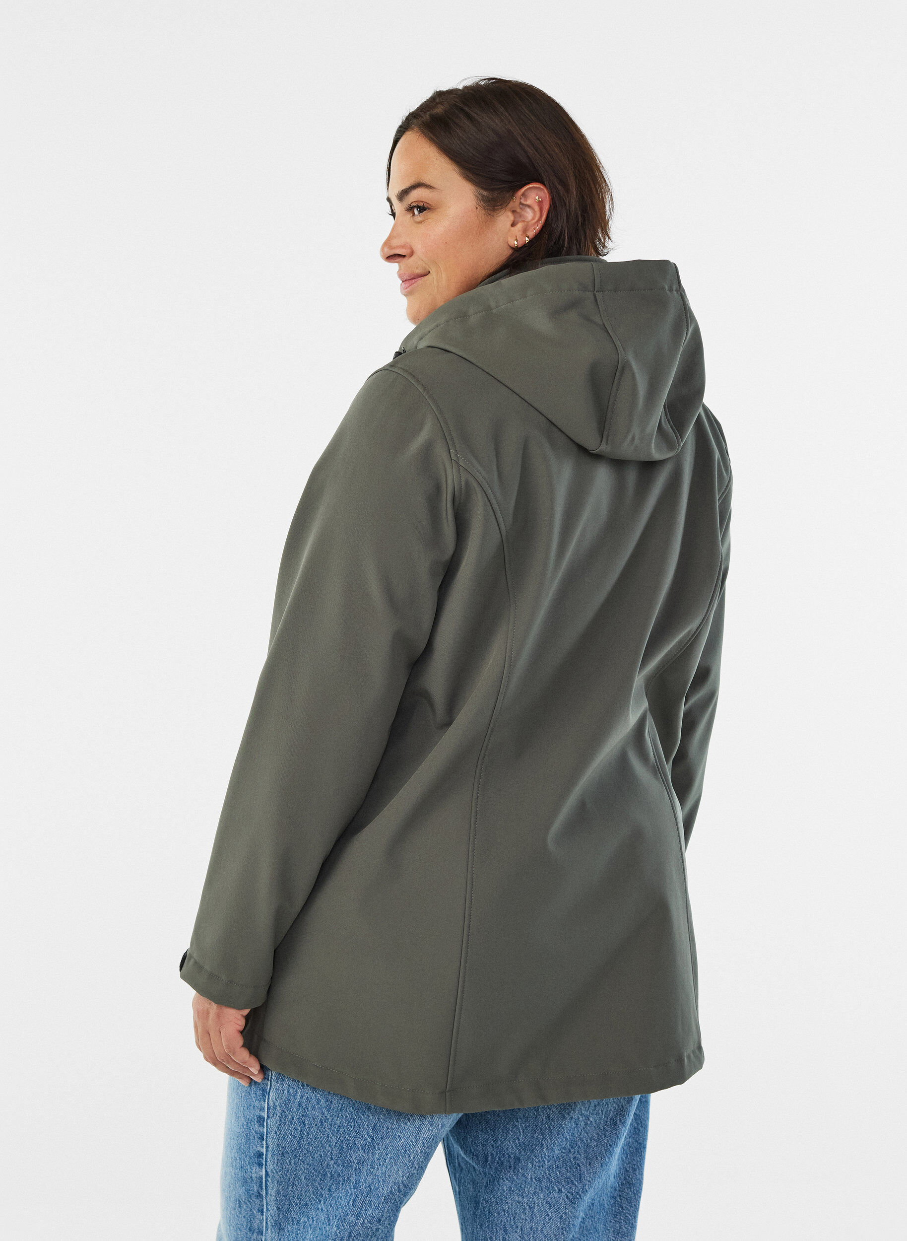 ZizzifashionShort softshell jacket with detachable hood, Dark Grey, Model image number 2