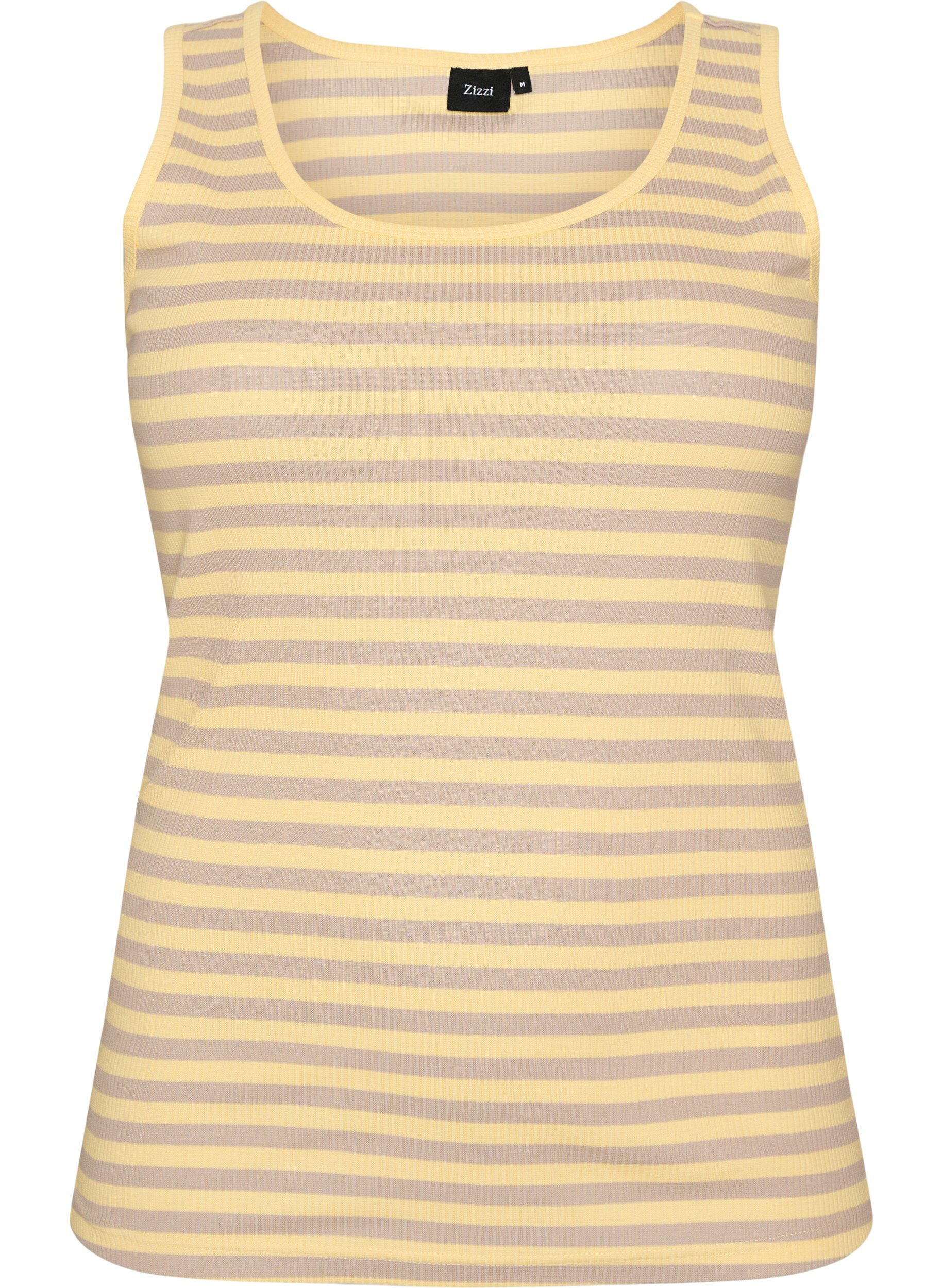 Striped tank top with a rib structure