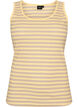 Striped tank top with a rib structure, Yellow, Packshot image number 0
