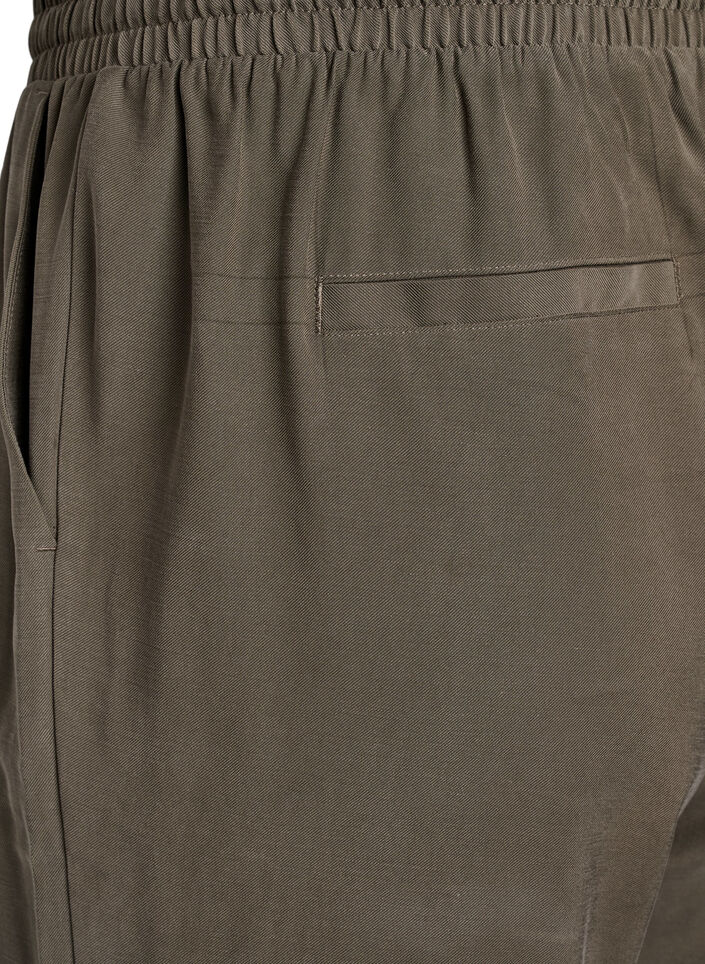 FLASH - Viscose trousers with elasticated waistband, Green, Packshot image number 3