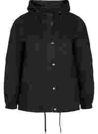 Parka jacket with hood and welt pockets
