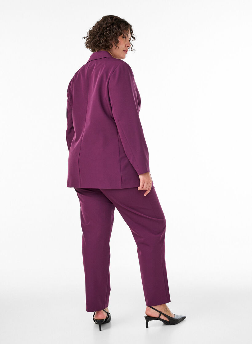 Trousers with pockets and straight legs, Purple, Model image number 1
