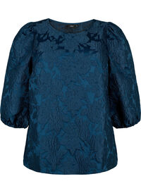 Jacquard blouse with 3/4 sleeves