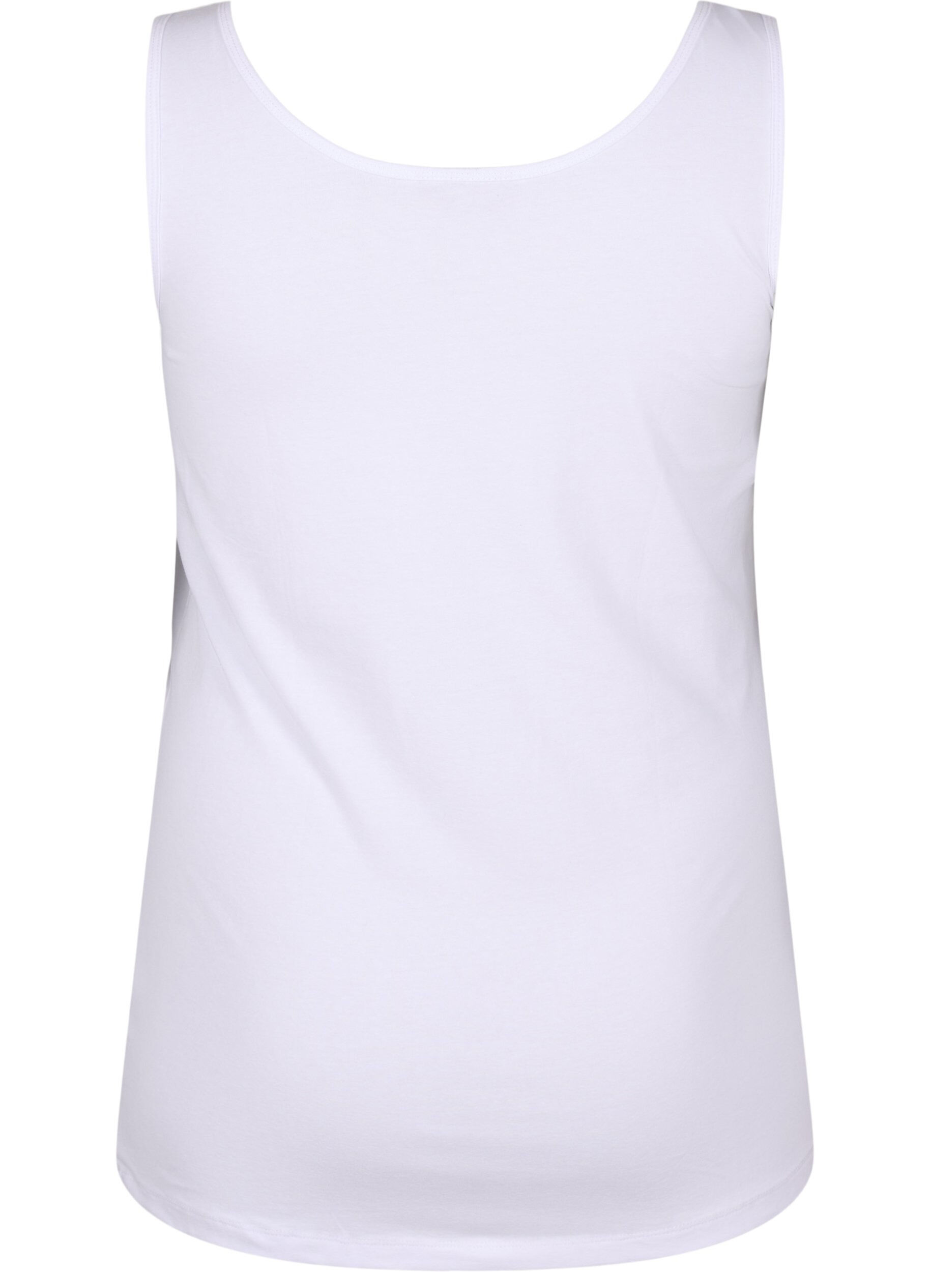 Zizzifashion Cotton basic top, White, Packshot image number 1