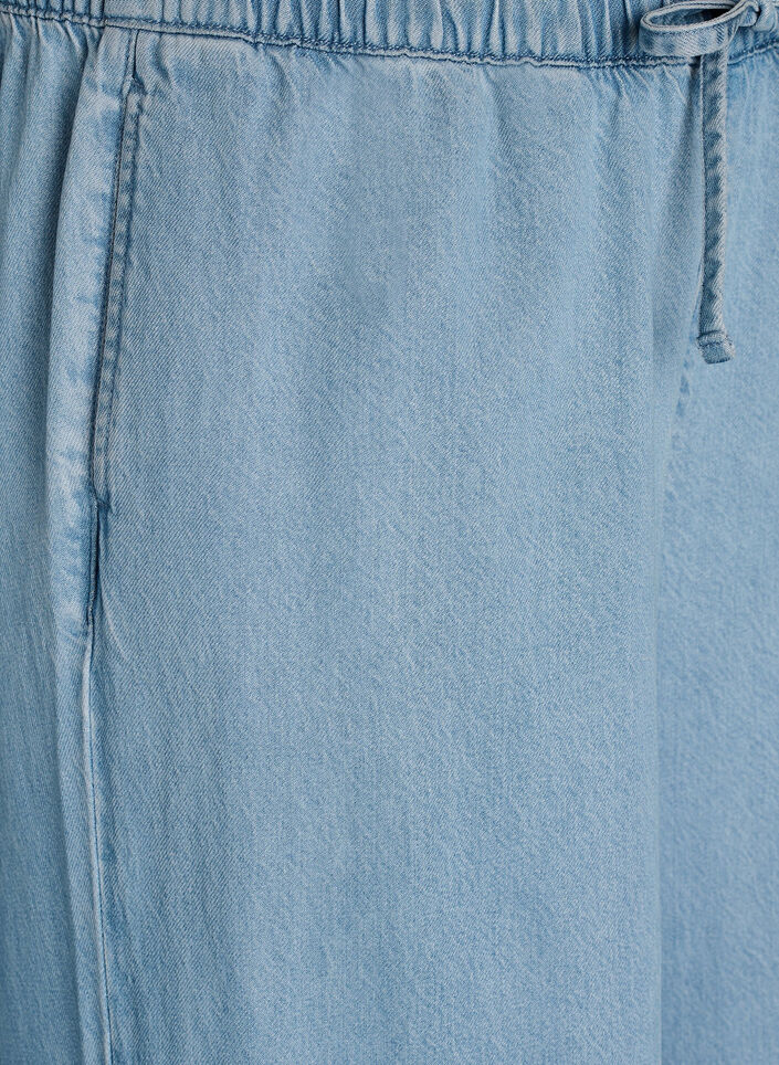 Wide-leg denim joggers with a high waist, Light Blue, Packshot image number 2