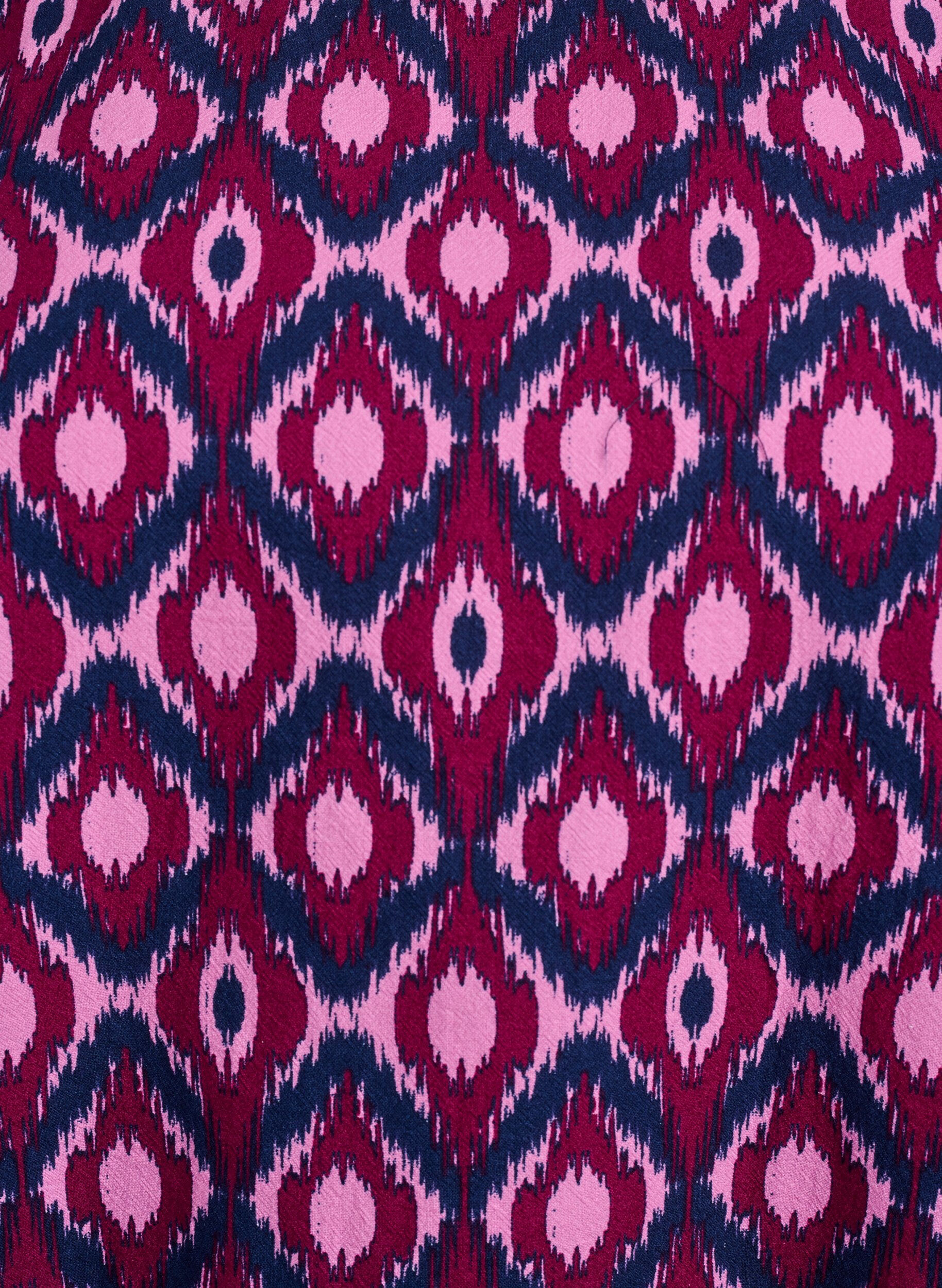 Zizzifashion Cotton blouse with print and short sleeves, Pink, Packshot image number 2