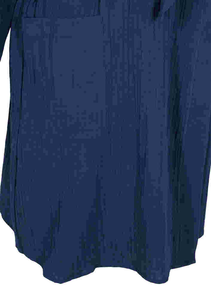 Cotton dressing gown with tie belt, Navy Blazer, Packshot image number 3