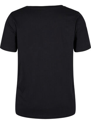 Training T-shirt with print, Black w. RoseGoldF., Packshot image number 1