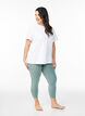 Basic 3/4-length viscose leggings, Green, Model image number 1