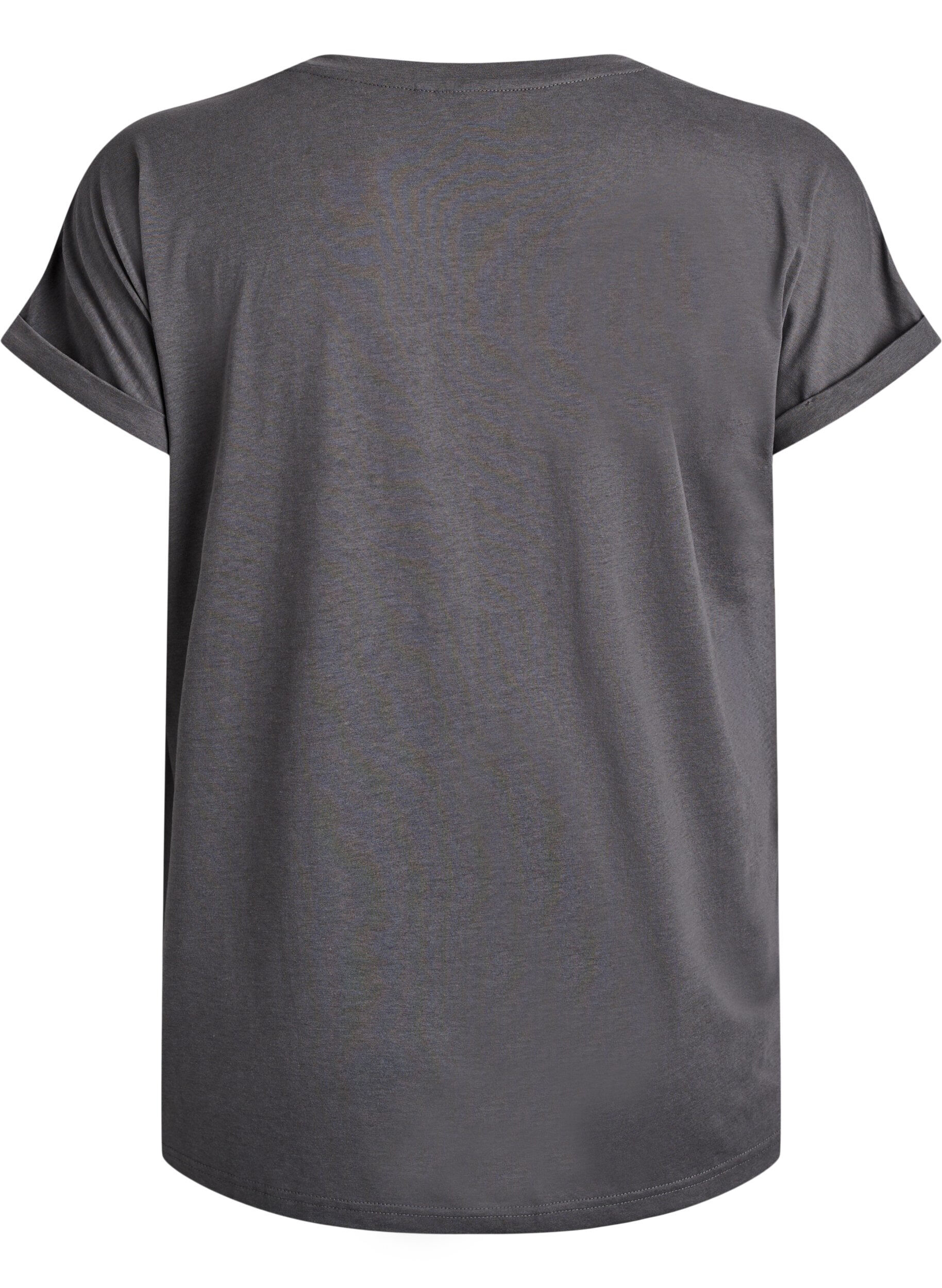 Zizzifashion Short sleeved cotton blend t-shirt, Dark Grey, Packshot image number 1
