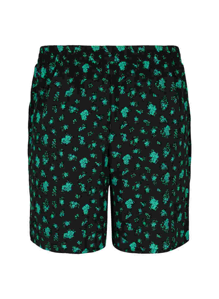 Printed shorts with pockets, Green Flower AOP, Packshot image number 1