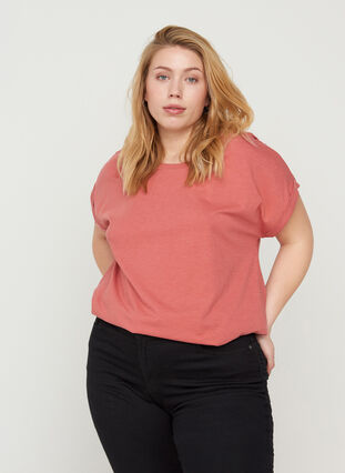 Cotton mix t-shirt, Faded Rose Mel., Model image number 0