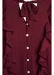Sheer blouse with ruffles and tie-fastening, Red, Packshot image number 2