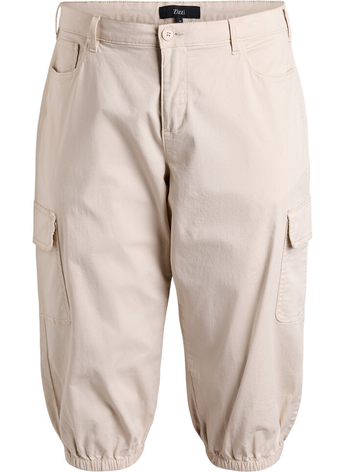 Cargo knickers with high waist, Beige, Packshot image number 0