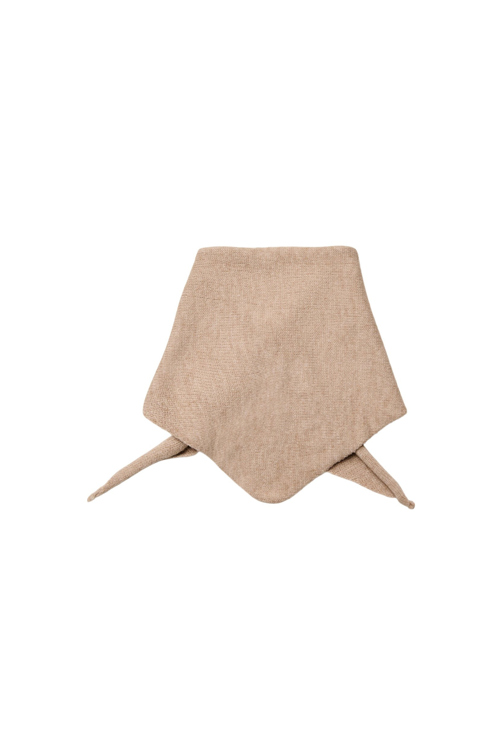 ZizzifashionKnitted triangle scarf, Beige, Packshot image number 1