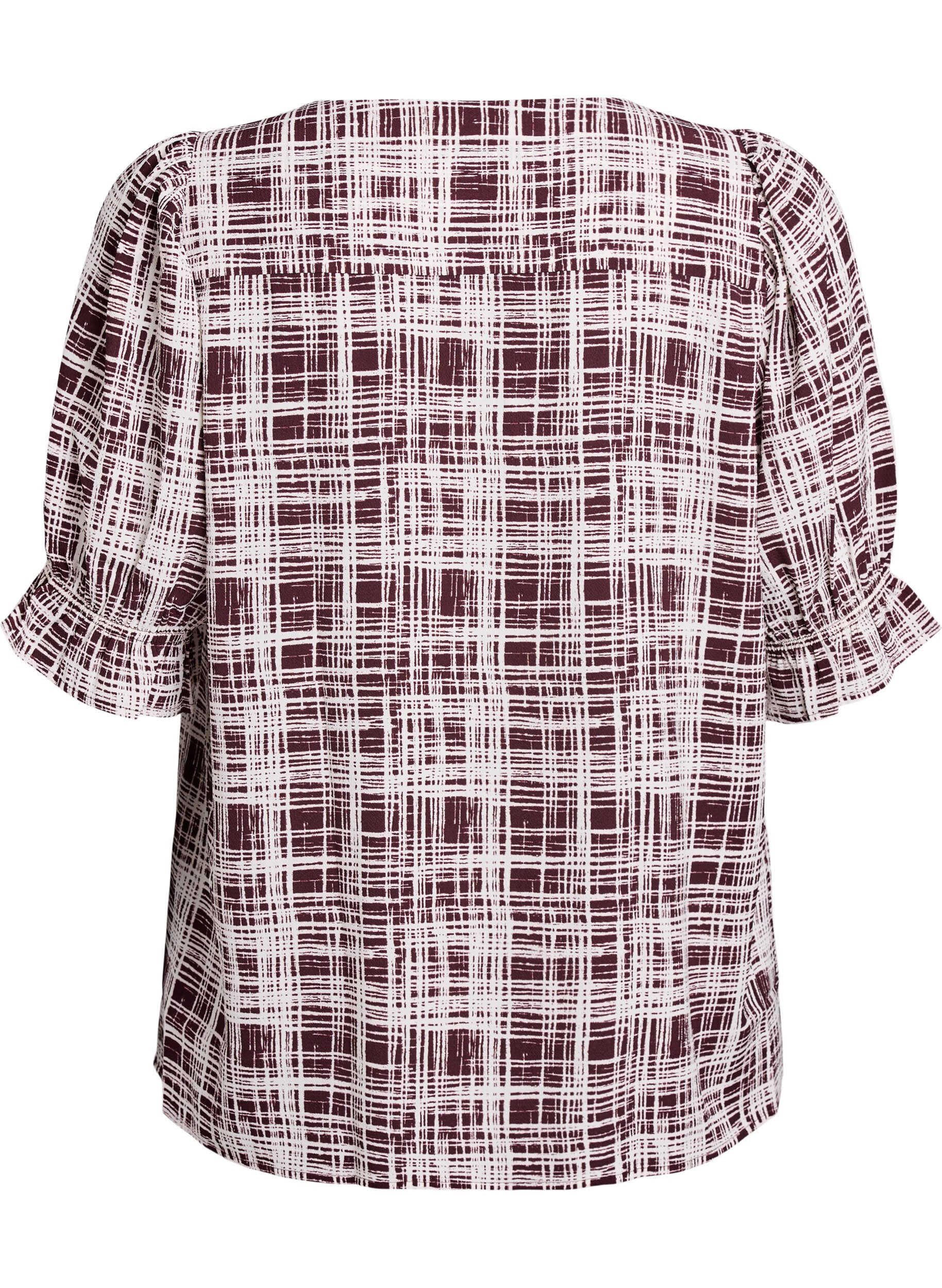 ZizzifashionShirt blouse with 1/2 sleeves, Dark Bordeaux, Packshot image number 1