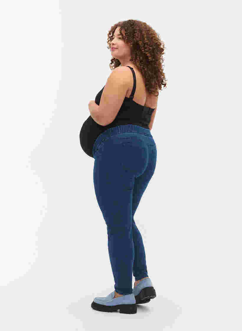 Pregnancy jeggings with back pockets, Dark blue, Model image number 1