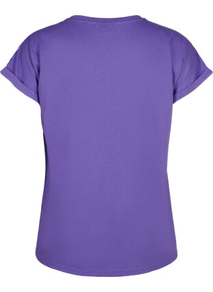 Short sleeved cotton blend t-shirt, ULTRA VIOLET, Packshot image number 1