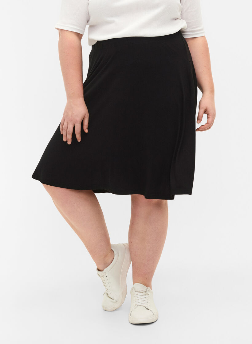 Loose viscose skirt, Black, Model image number 3