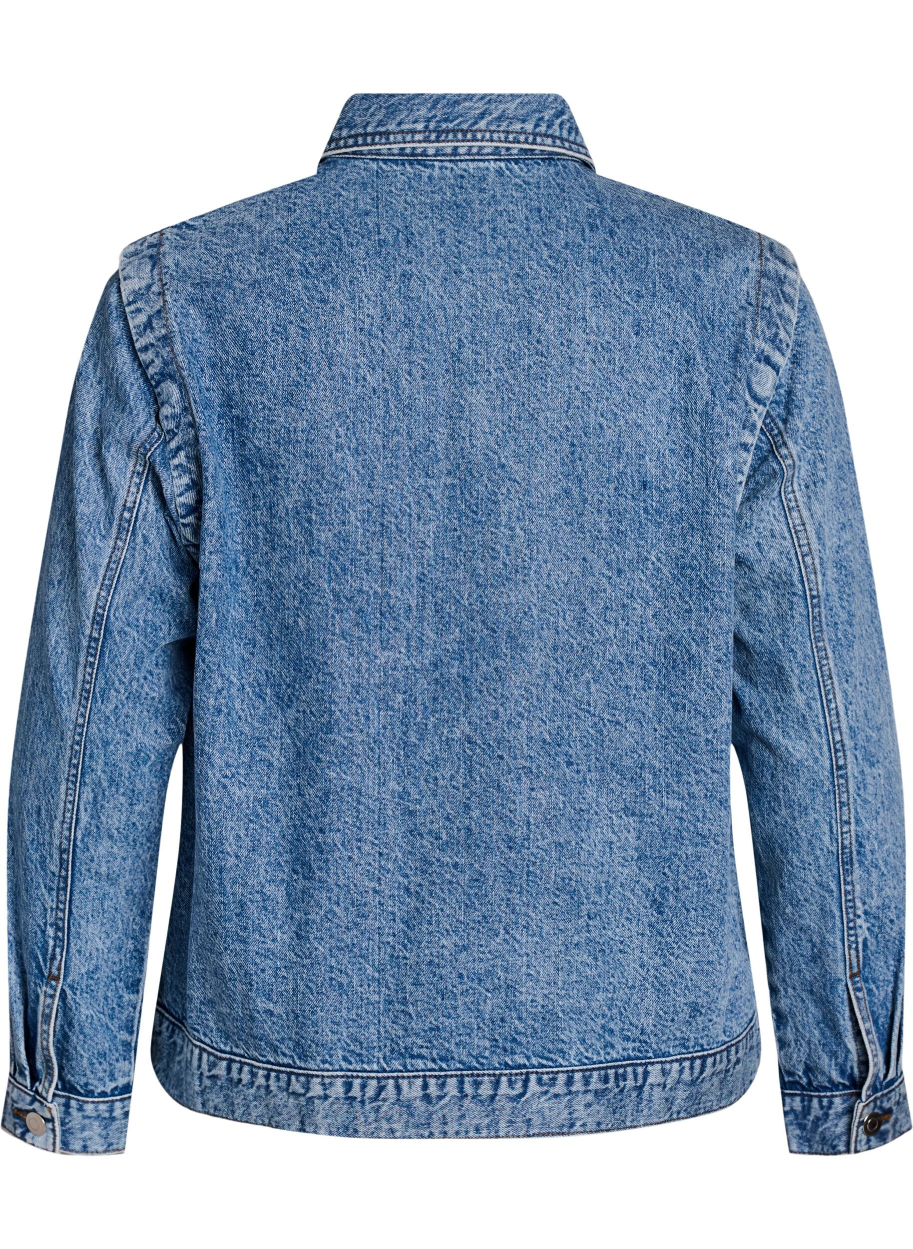 Zizzifashion Denim jacket with detachable sleeves, Light Blue, Packshot image number 1
