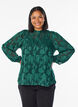 Blouse with buttons and floral pattern, Green, Model image number 0