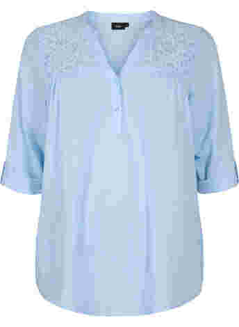 Cotton blouse with lace details