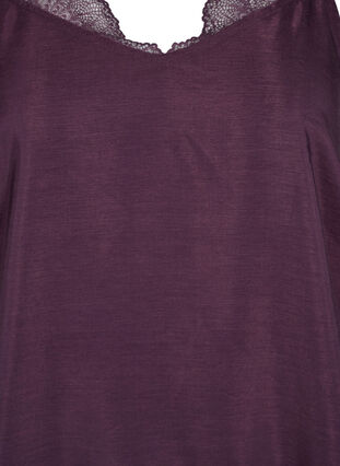 Top with lace and an elasticated hem , Plum Perfect, Packshot image number 2