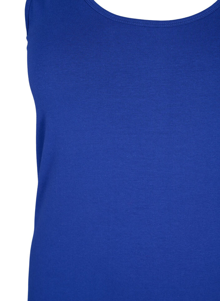 Solid color basic top in cotton, Blue, Packshot image number 2