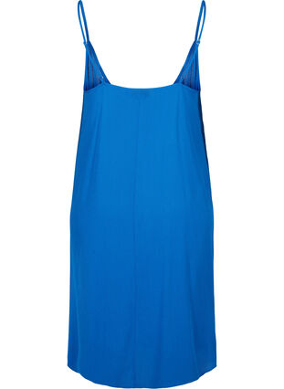 Solid colour strap dress in viscose, Victoria blue, Packshot image number 1