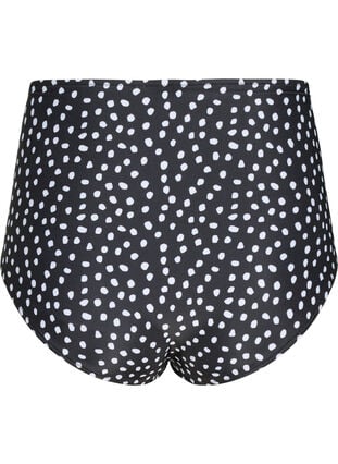 Extra high-waisted bikini bottom with print, Black White Dot, Packshot image number 1