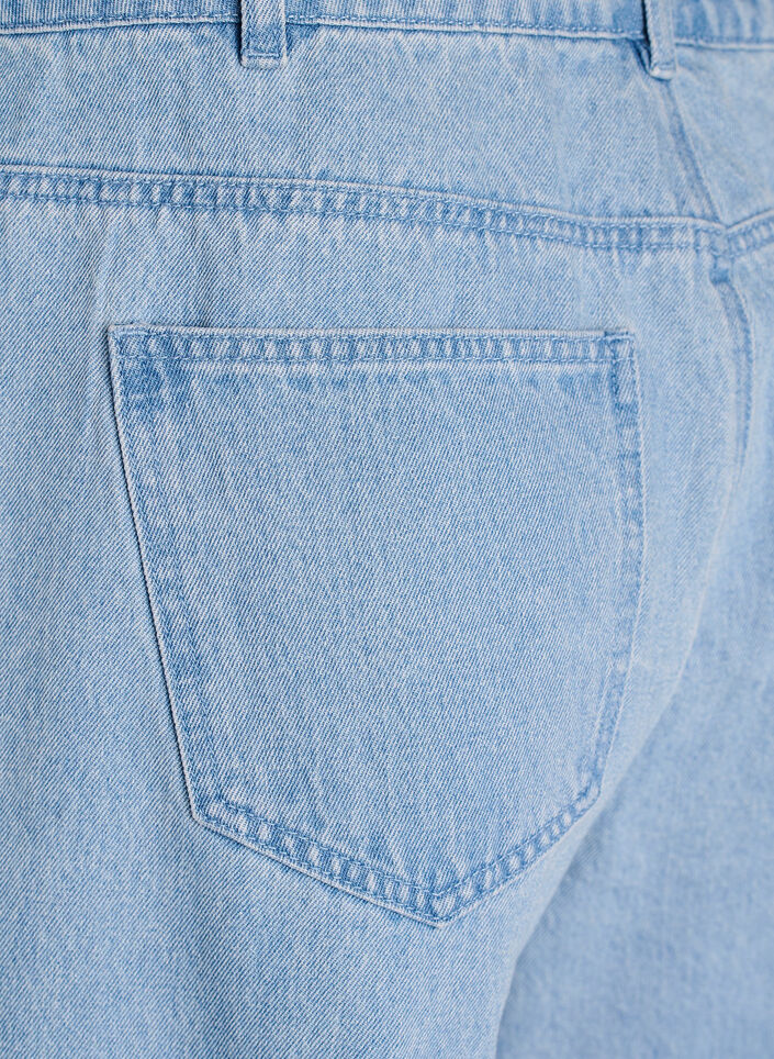 Myra jeans with wide fit and flower details, Light Blue, Packshot image number 4