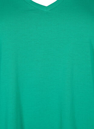 Short sleeve t-shirt with v-neckline, Simply Green, Packshot image number 2