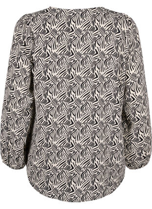 Shirt blouse with v-neck and print, Birch Graphic, Packshot image number 1