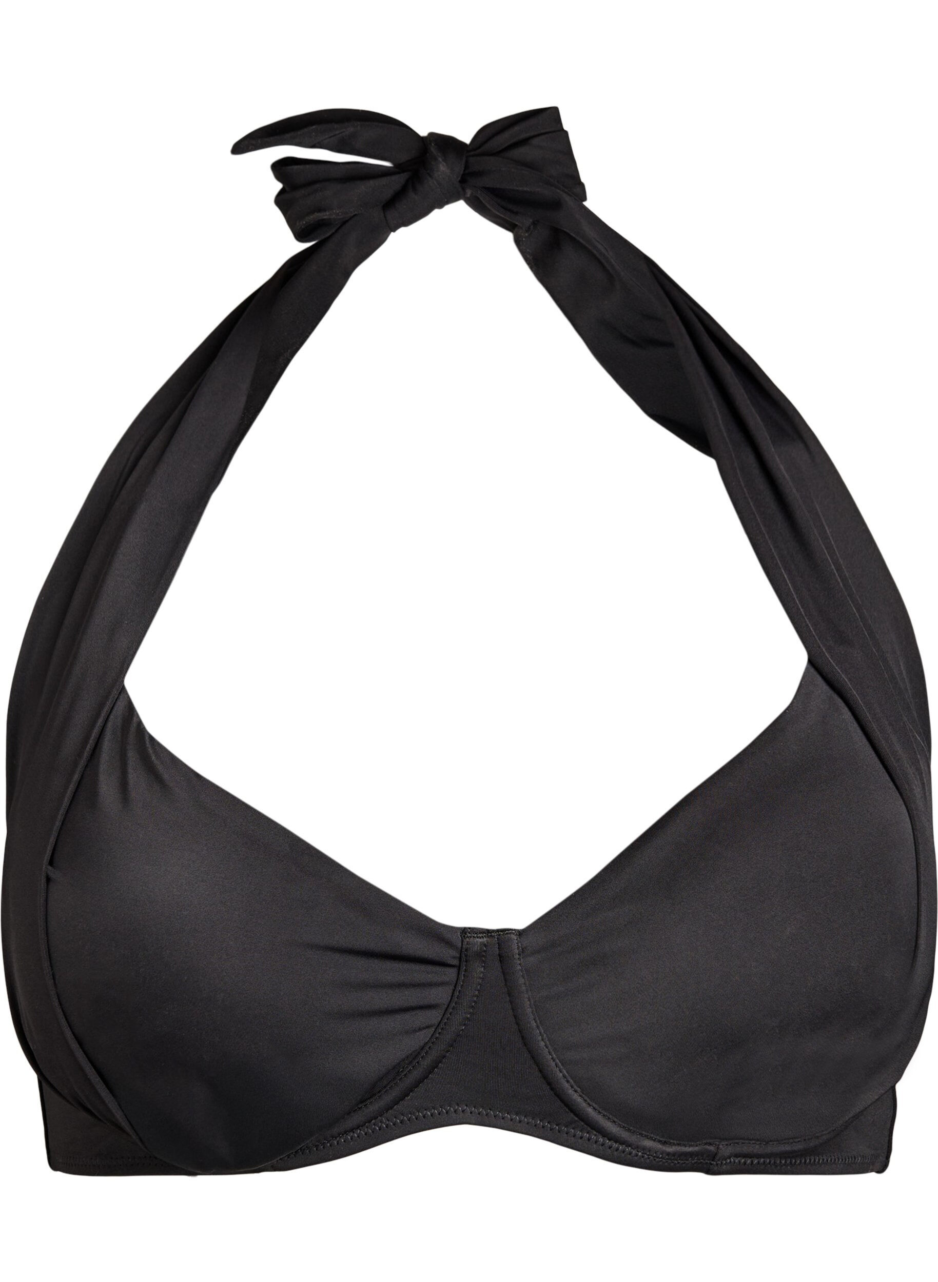 Zizzifashion Bikini top with underwire and halterneck, Black, Packshot image number 3