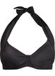 Bikini top with underwire and halterneck, Black, Packshot image number 3