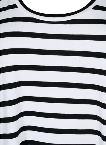 Striped jersey dress with short sleeves, Black Stripes, Packshot image number 2