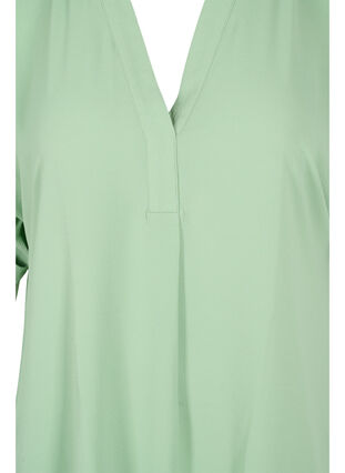 Short-sleeved v-neck blouse, Black, Packshot image number 2