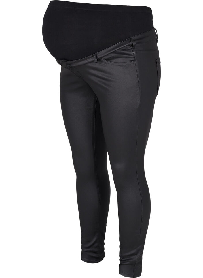 	 Coated Pregnancy Pants, Black, Packshot image number 0