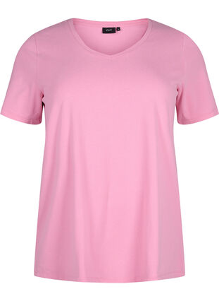 Basic plain cotton t-shirt, Rosebloom, Packshot image number 0