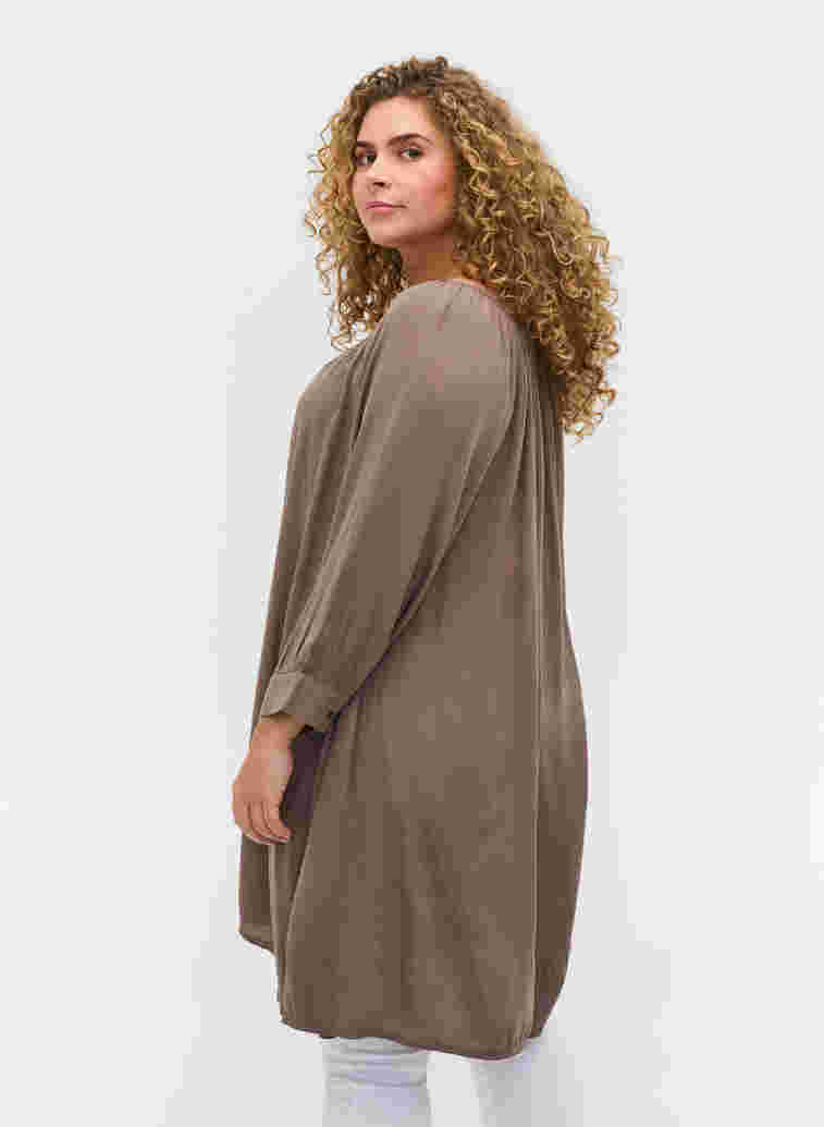 Viscose tunic with 3/4 sleeves, Falcon, Model image number 1